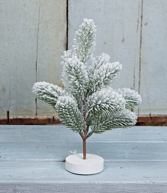 10" Heavy Snowy Spruce Jar-top Mini Tree *SEASONAL*