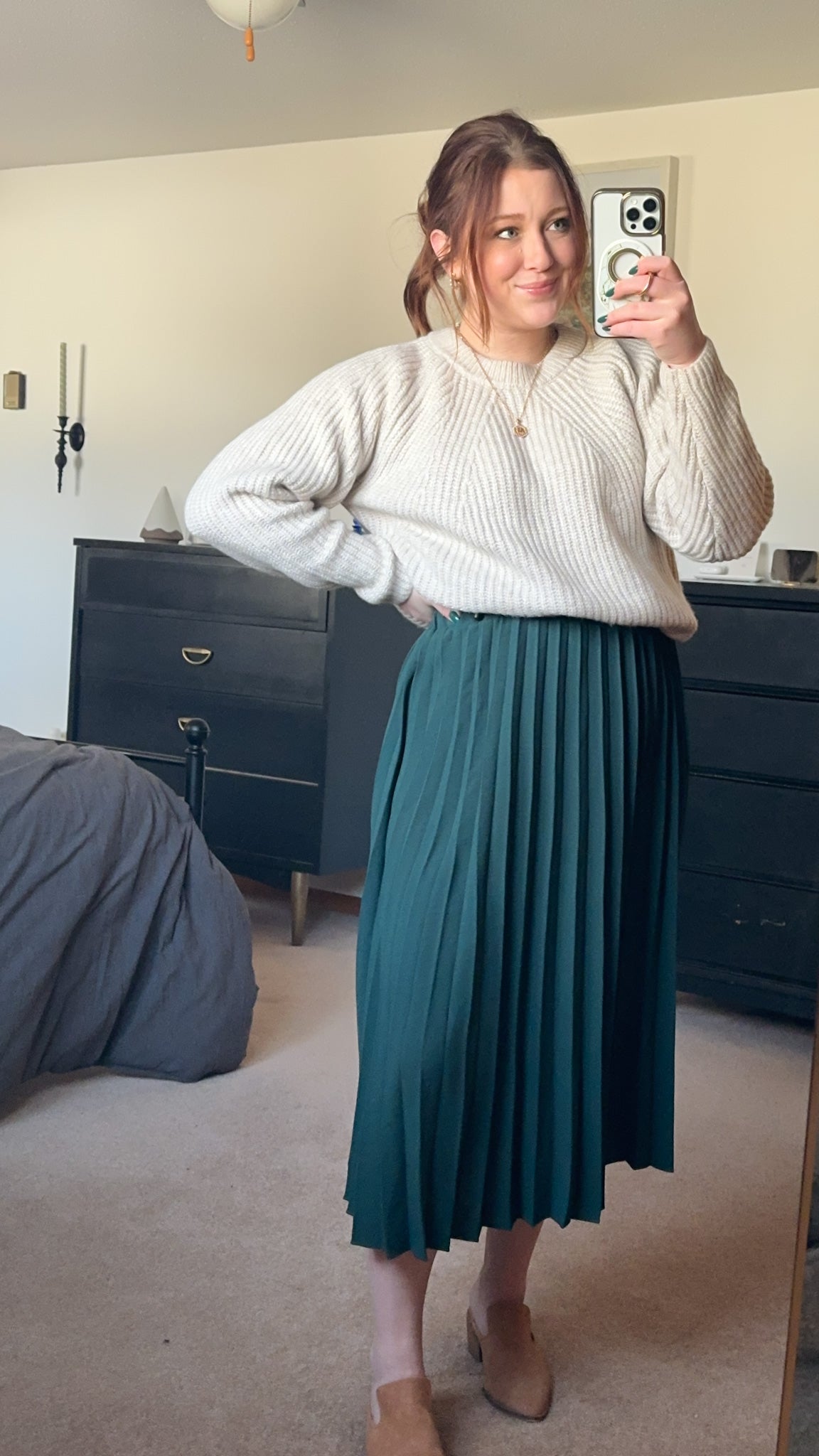 Pleated Midi Skirt