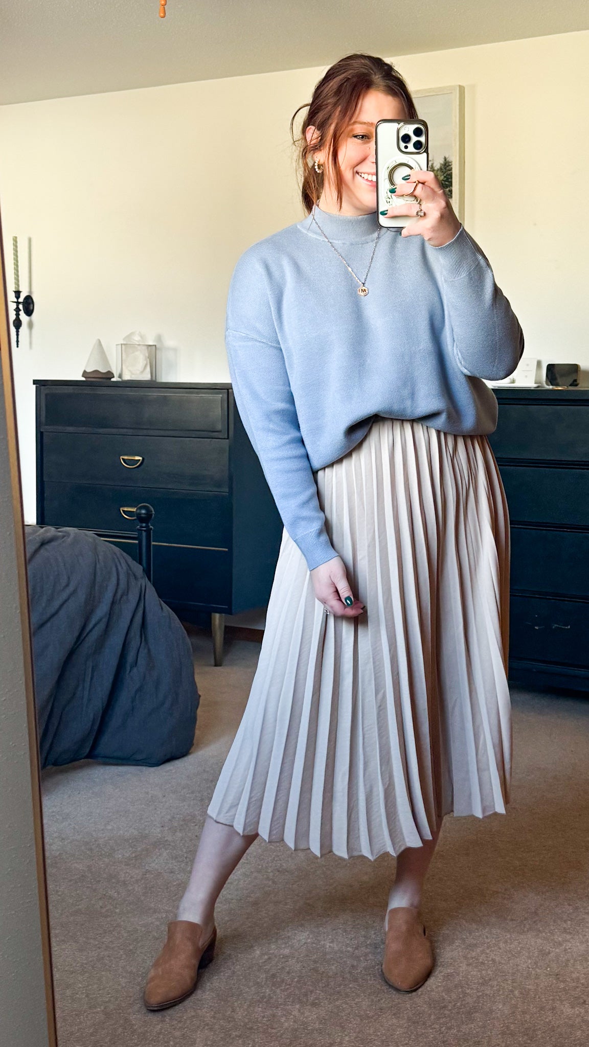 Pleated Midi Skirt