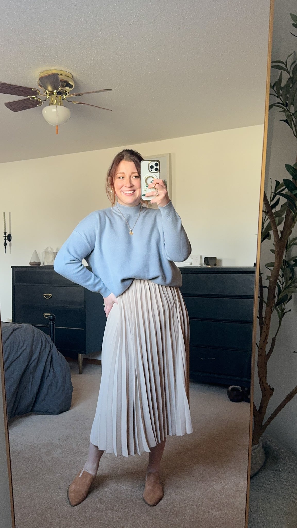 Pleated Midi Skirt