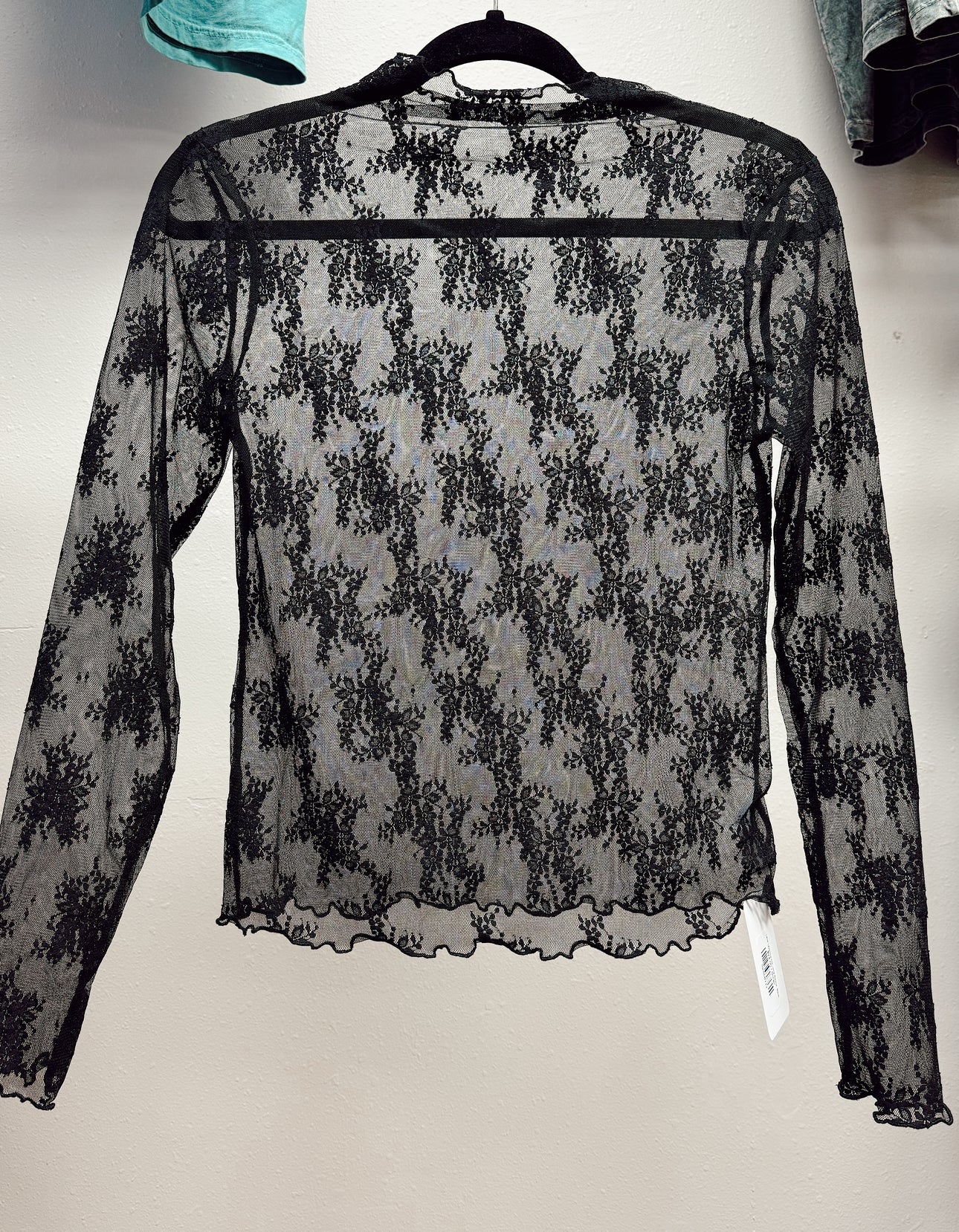 Lace Layering Top Long Sleeve, Black
