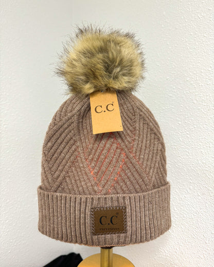 C.C Exclusives Pom Knit Beanie Hat, 6 colors