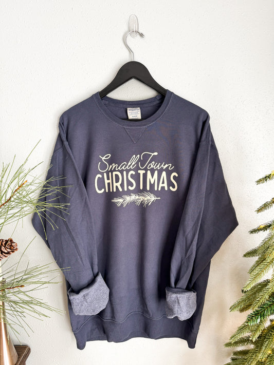 Small Town Christmas Crewneck Sweatshirt, Anchor Slate