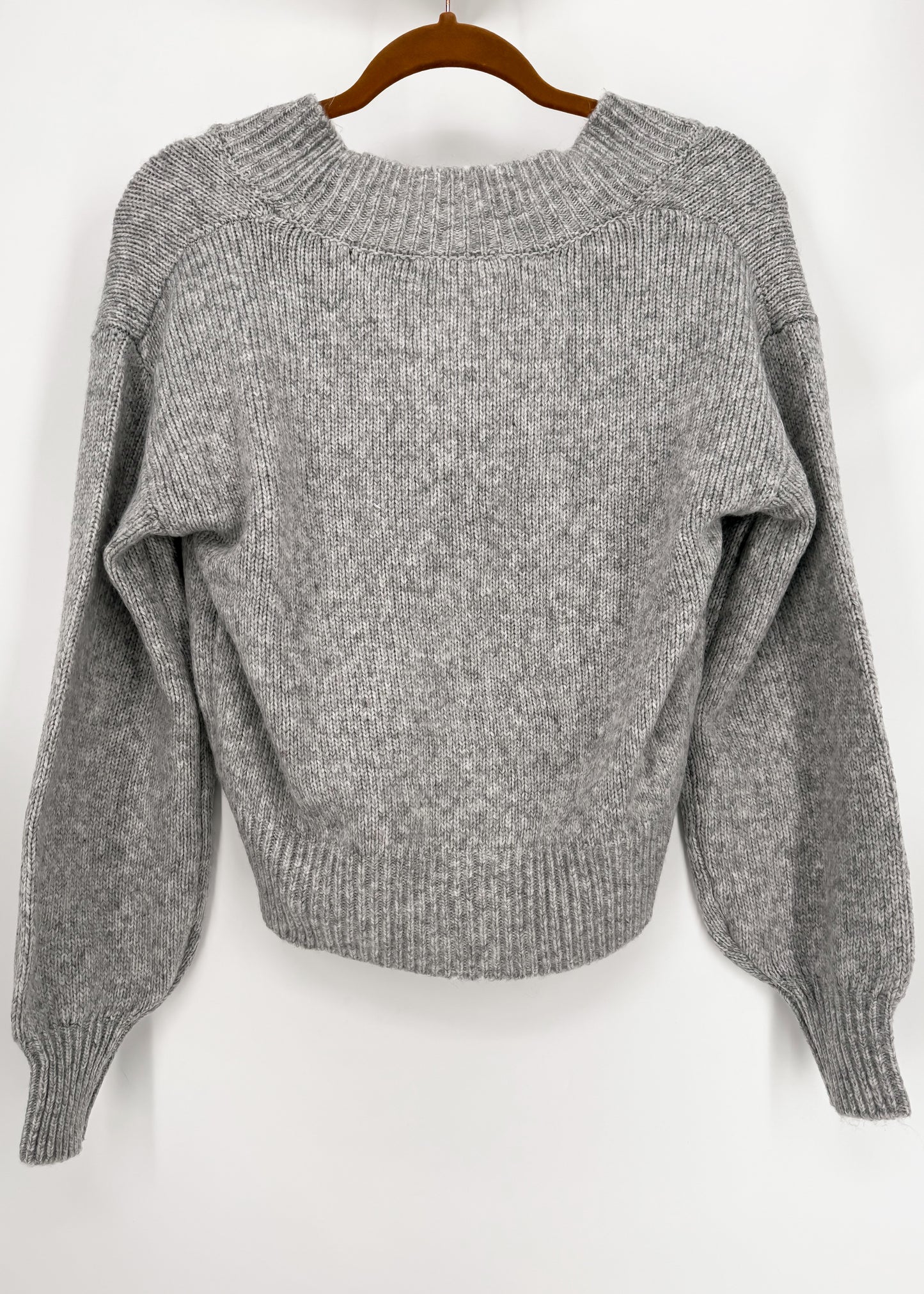 Zenana Melange Button Sweater Cardigan | Grey