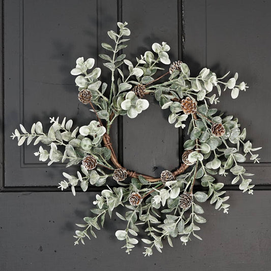 16" Wreath-Sage Eucalyptus w/ Birch Cones *SEASONAL*